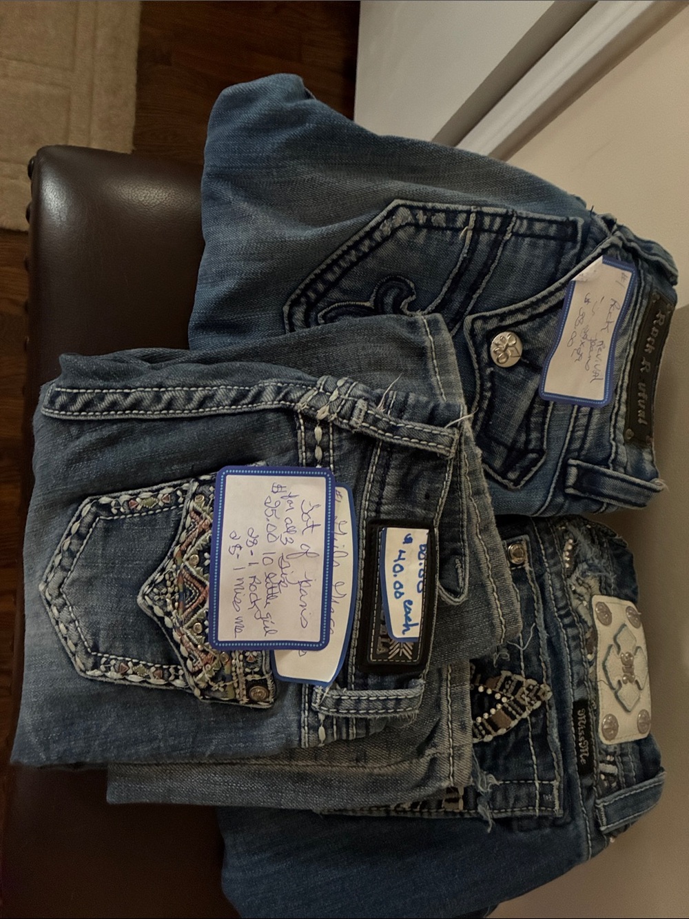 Rock Revival Women's Boot Cut Jeans - Medium Wash Blue with Embroidered Pockets
